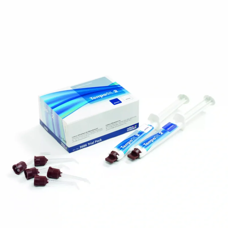 CEMENTO TEMPORAL TEMPOSIL 2 DENTIN INTRO KIT Contiene: JER x 2 x 5ml y 1 x 15 Mixing Tip Brown Long